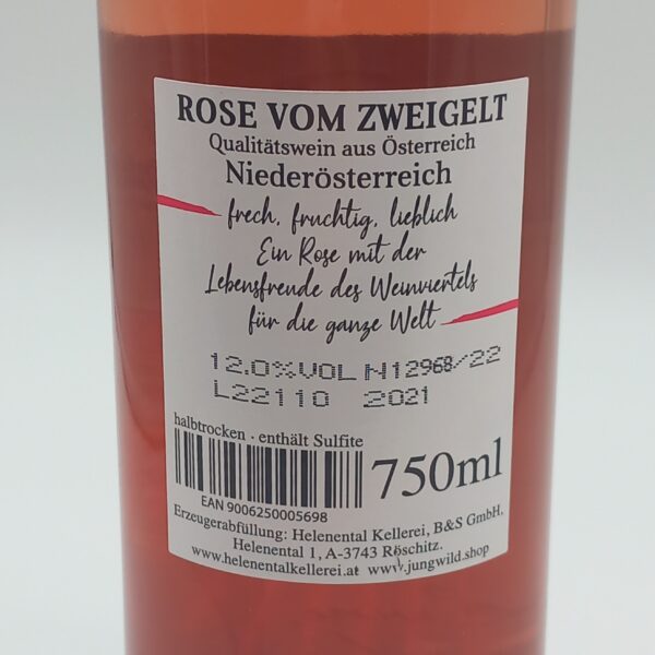 "Jungwild" Zweigelt Rosè, halbtrocken, Helenental Kellerei, Niederösterreich – Bild 2