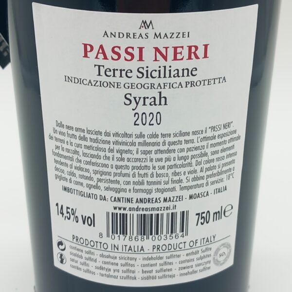 "Passi Neri" Syrah aus Sizilien, trocken, Cantina Andreas Mazzei – Bild 3