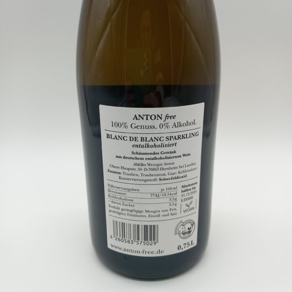 Blanc de Blanc, Sparkling alkoholfrei, Wgt. Anton, Pfalz – Bild 3