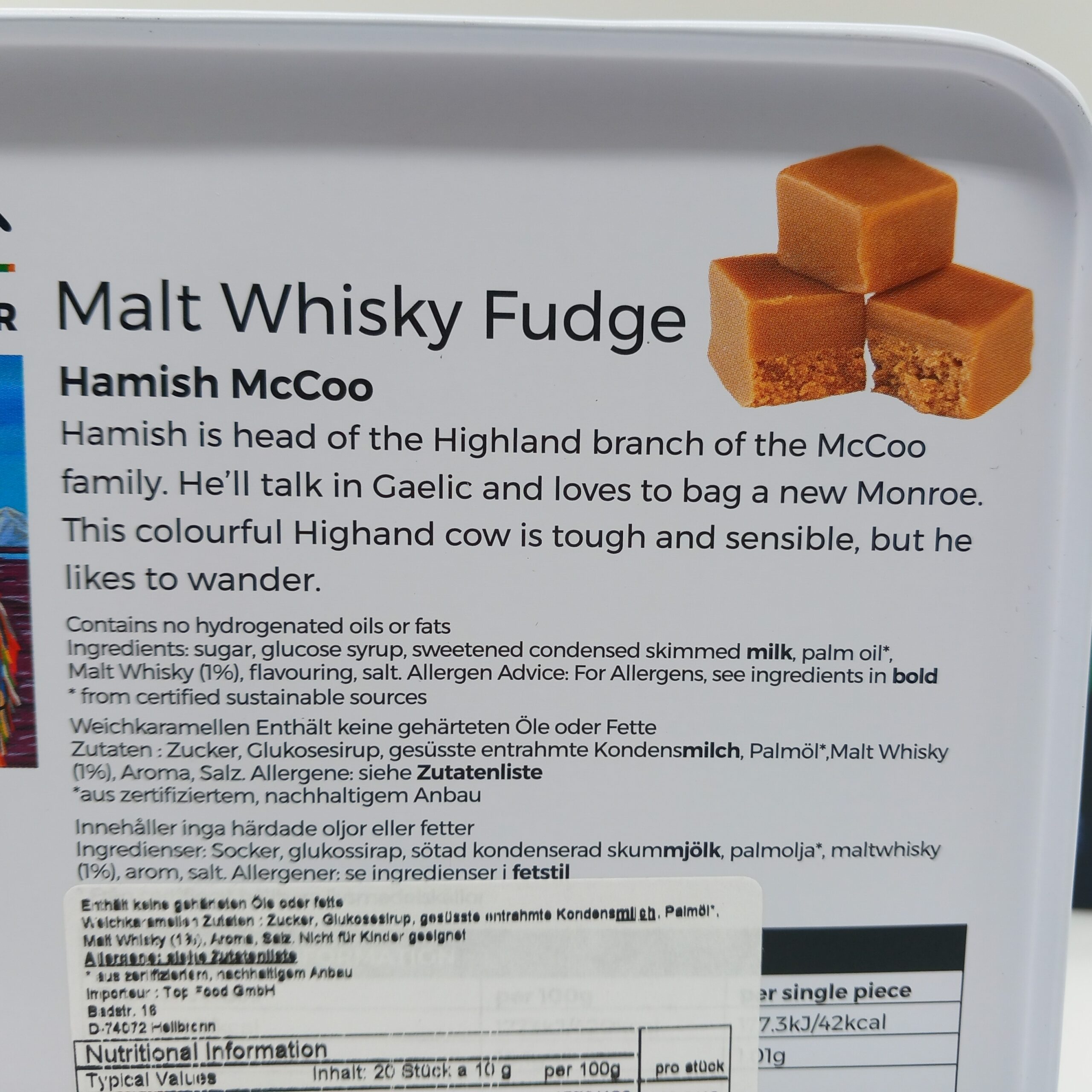 Malt Whisky Fudge "Hamish McCoo", Gardiners of Scotland, Schmuckdose von Steven Brown – Bild 2