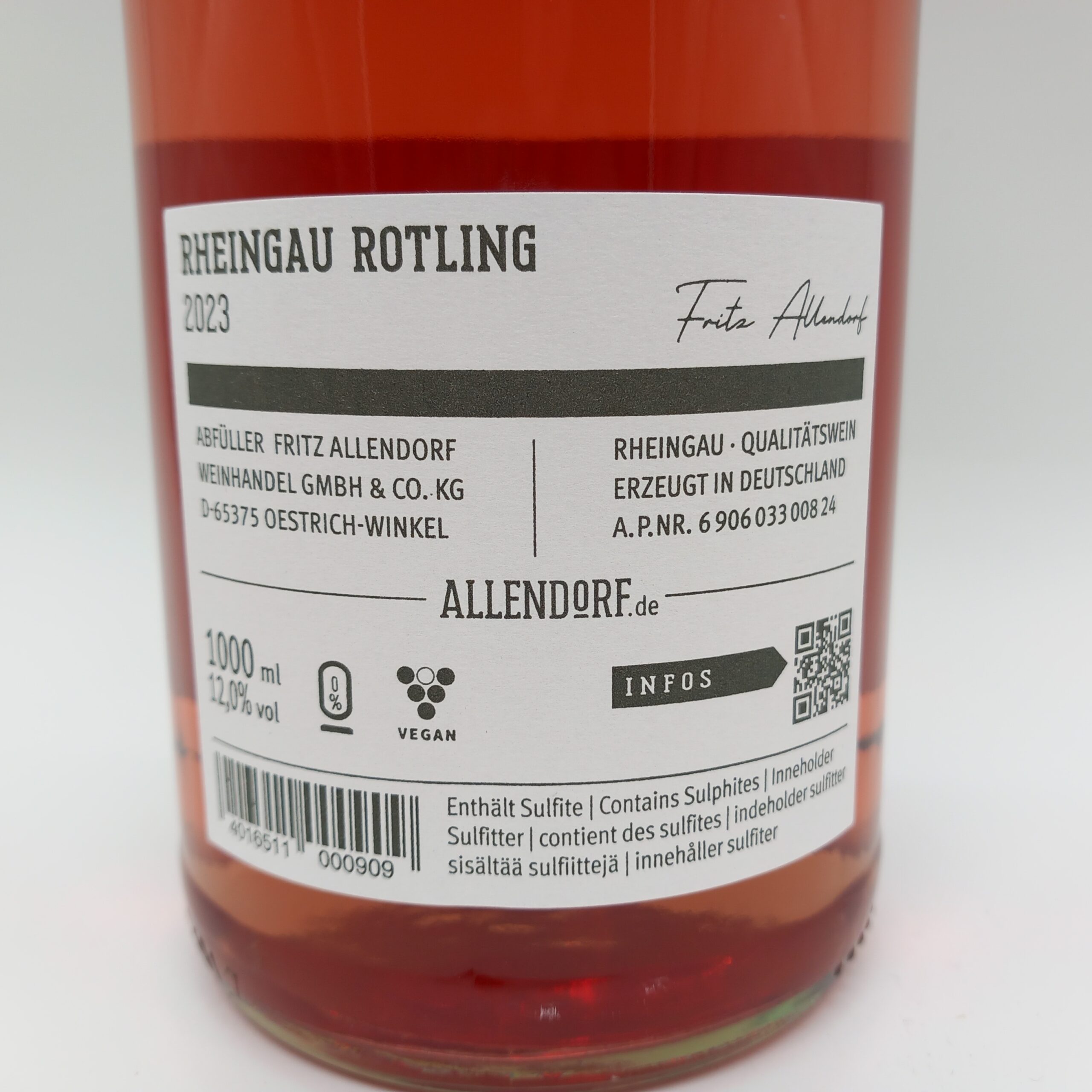 Rheingauer Rotling, halbtrocken, Wgt. Allendorf, Rheingau – Bild 3